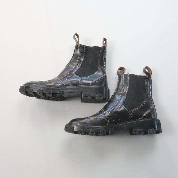 Balenciaga Staple Leather Chelsea Boots Black 39.5 - Picture 12 of 13